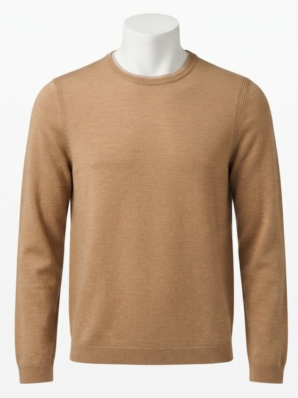 Lululemon New Venture Merino Wool Crewneck Sweater Heathered Cashew - Size Lg
